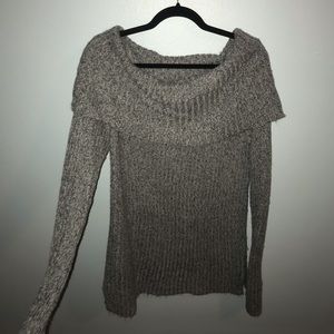 Gray knitted sweater dress